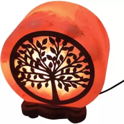 Солевая лампа "Круг-5 с дерев.картиной Денежное ДЕРЕВО"