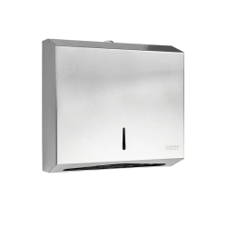 Диспенсер для бумажного полотенца Z сложения на две пачки с ключом из нерж МАТОВЫЙ ХРОМ (901) 