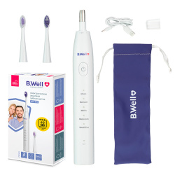 Щетка зубная электрическая PRO-850 (5 режимов,в комплекте 2 насадки,usb)B.Well