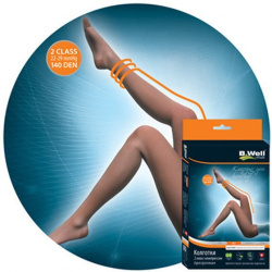 Чулки JW-225 II кл. плотные с ажур. верхом B.Well, серия MED