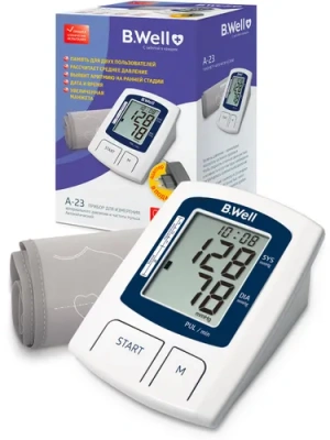 Тонометр B.Well А-23 автомат,адаптер,индикатор аритмии увелич.манжета (22-36 мм) + подарок А-27