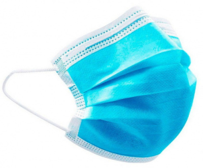 Маска трехслойная на резинке