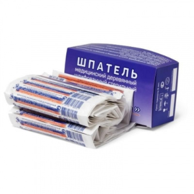 Шпатель деревянный, стерильный, о/р (Россия)