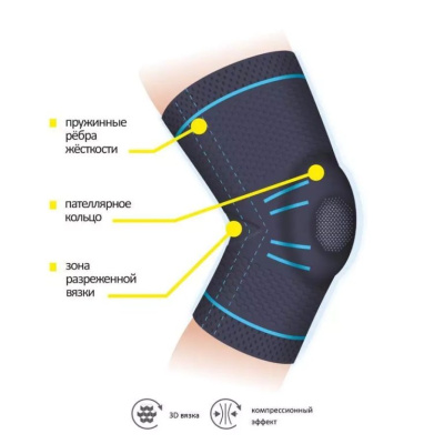 Бандаж КС-607 на коленный сустав с пружинными вставками Ортоник