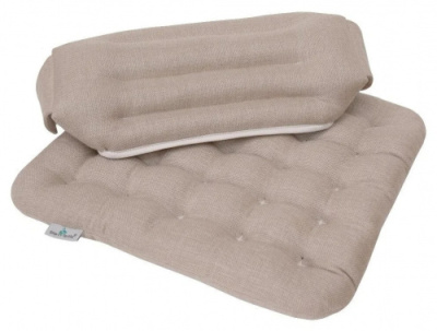 Комплект Подушка "Уютный офис Крафт" на сиденье и под спину. Чехол рогожка. Наполнитель:лузга греч.