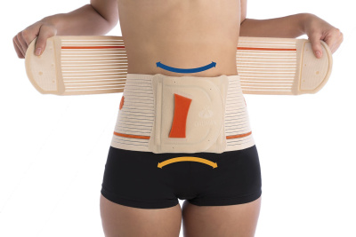 Корсет EV-200 беж ORLIMAN, поясничный полужесткий с пелотом