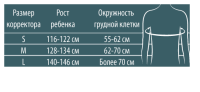 Корректор осанки W-132 P (детский), B.Well, серия MED РАЗМЕРЫ Корректор осанки W-132 P (детский), B.Well, серия MED РАЗМЕРЫ