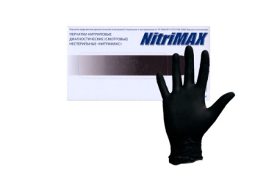 Перчатки NitriMax смотр, нитрил, неопуд черные (784)